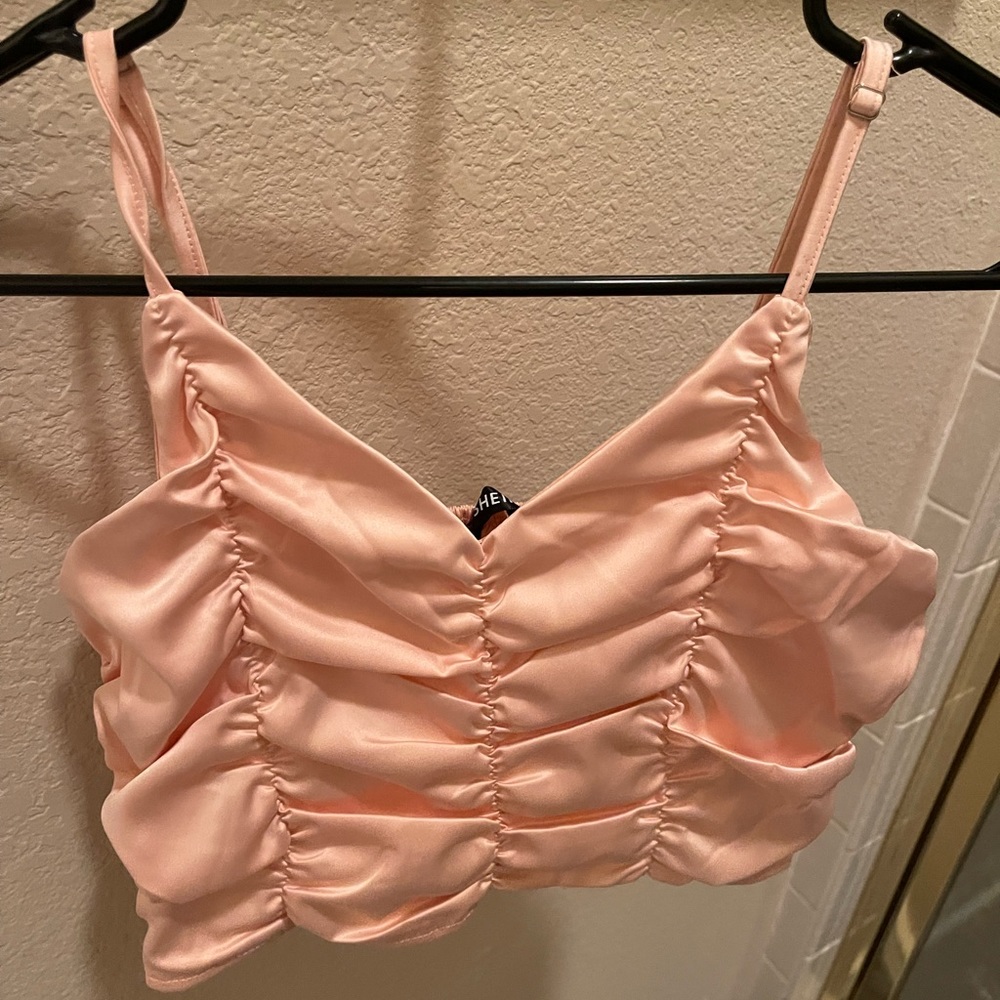 Shein baby pink crop top